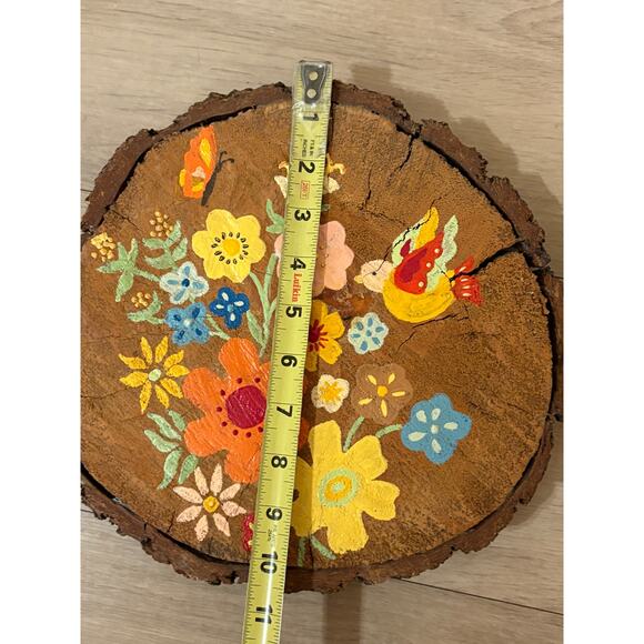 Wooden Handpainted Wall Art Plaque Floral - Picture 2 of 3